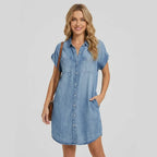 Loose Denim Dress Button Down Denim 5