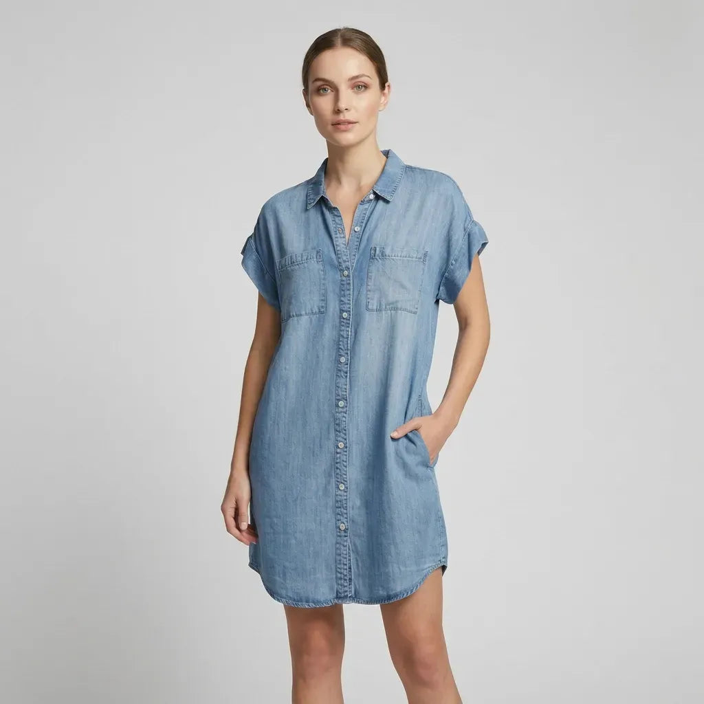 Loose Denim Dress Button Down Denim 6