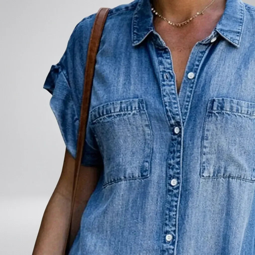 Loose Denim Dress Button Down Denim 7