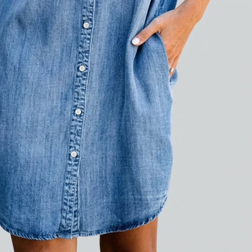 Loose Denim Dress Button Down Denim 8