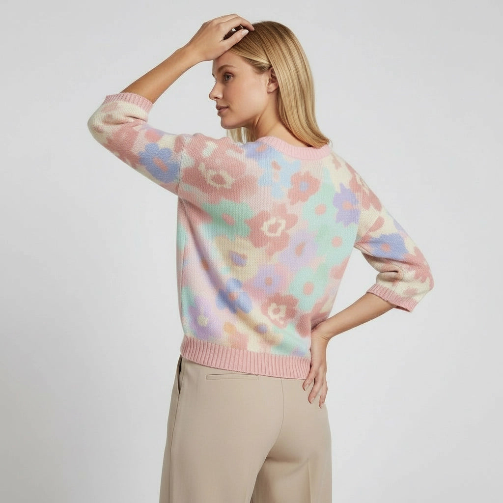 Women's Boxy Floral Sweater