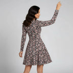 Women’s Long Sleeve Floral A-Line Mini Dress