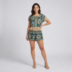 Women's Floral Short-Sleeve Romper