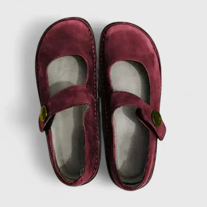 Mary Jane Shoes with Round Toe Flats Red 3