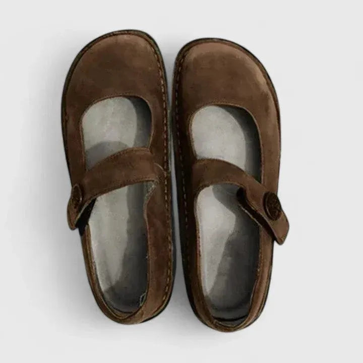 Mary Jane Shoes with Round Toe Flats Brown 5