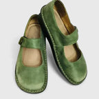 Mary Jane Shoes with Round Toe Flats Green 8