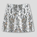 Mini Sequin Skirt Party Style Silver 3