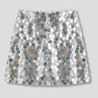 Mini Sequin Skirt Party Style Silver 3