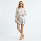 Mini Sequin Skirt Party Style Silver 4
