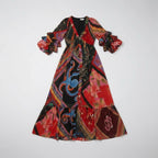 Women’s Boho V-Neck Ruffle Sleeve Maxi Dress
