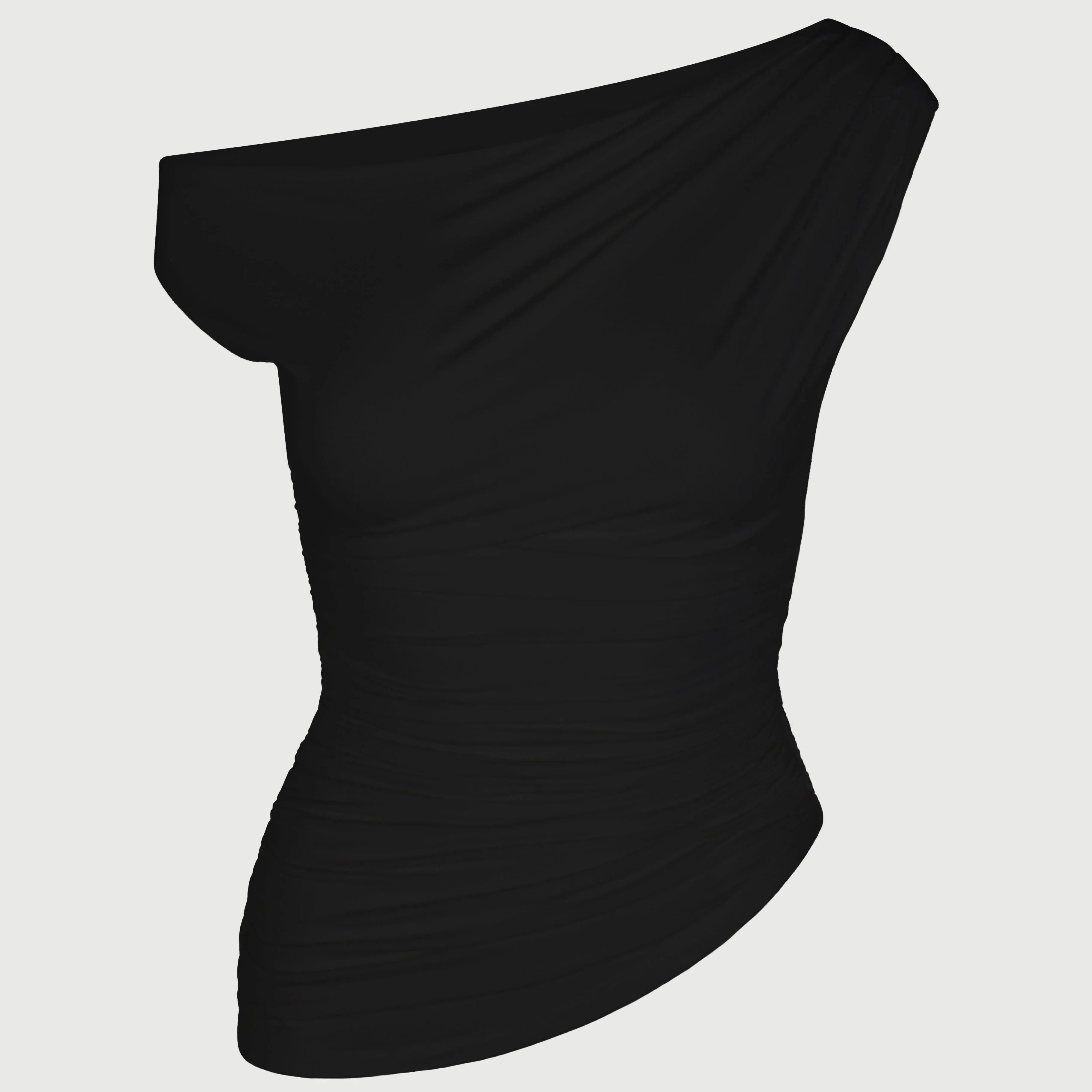 One-Shoulder Asymmetrical Top Black 3