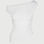 One-Shoulder Asymmetrical Top White 5