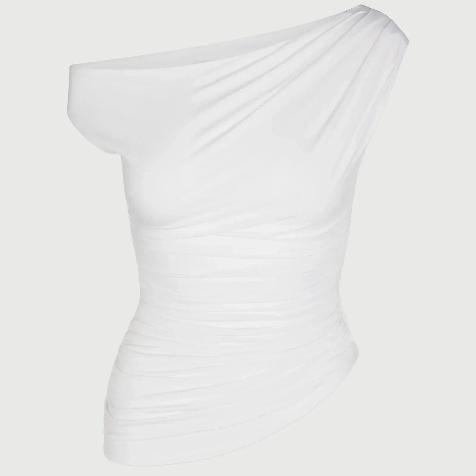 One-Shoulder Asymmetrical Top White 5