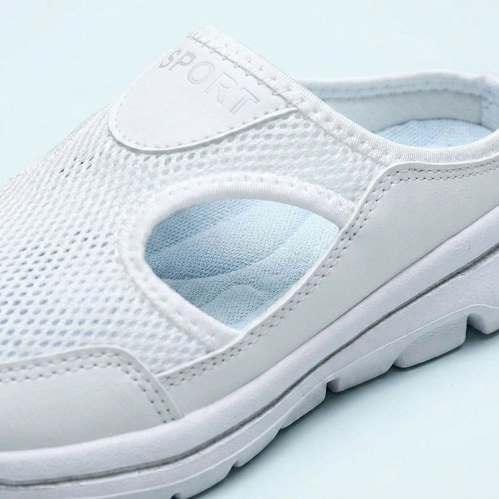 Orthopaedic Comfort Slippers with Lightweight Sole and Soft Insole in White – 4