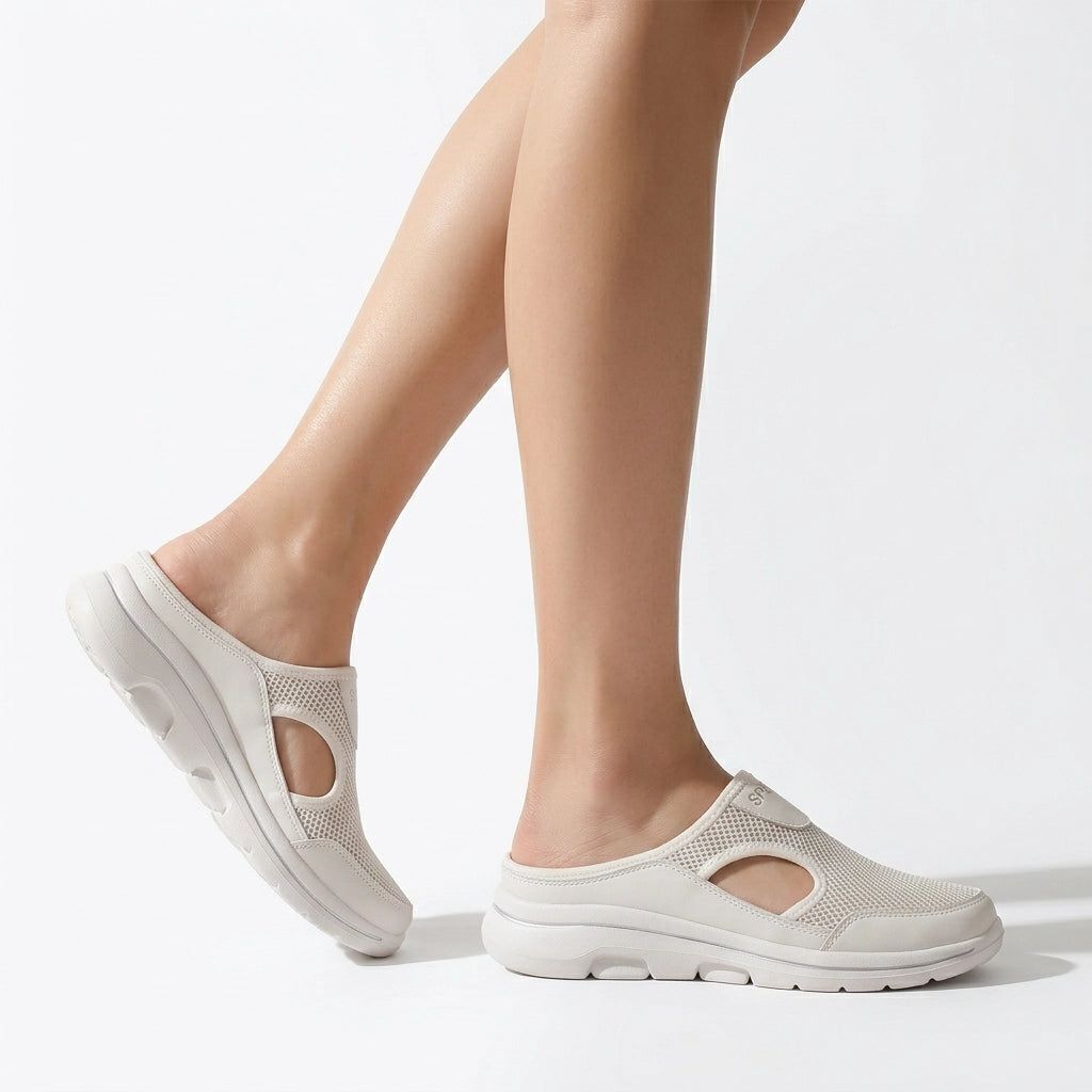 Orthopaedic Comfort Slippers with Lightweight Sole and Soft Insole in White – 5