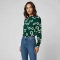 Women's Button-Up Blouse in Collarless Design