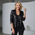 Oversized Sequin Jacket for Party Shimmer Black 4