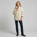 Oversized Sherpa Teddy Jacket with Zip Up Beige 2