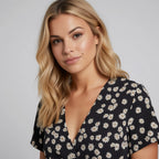 Women’s Floral Wrap Midi Dress