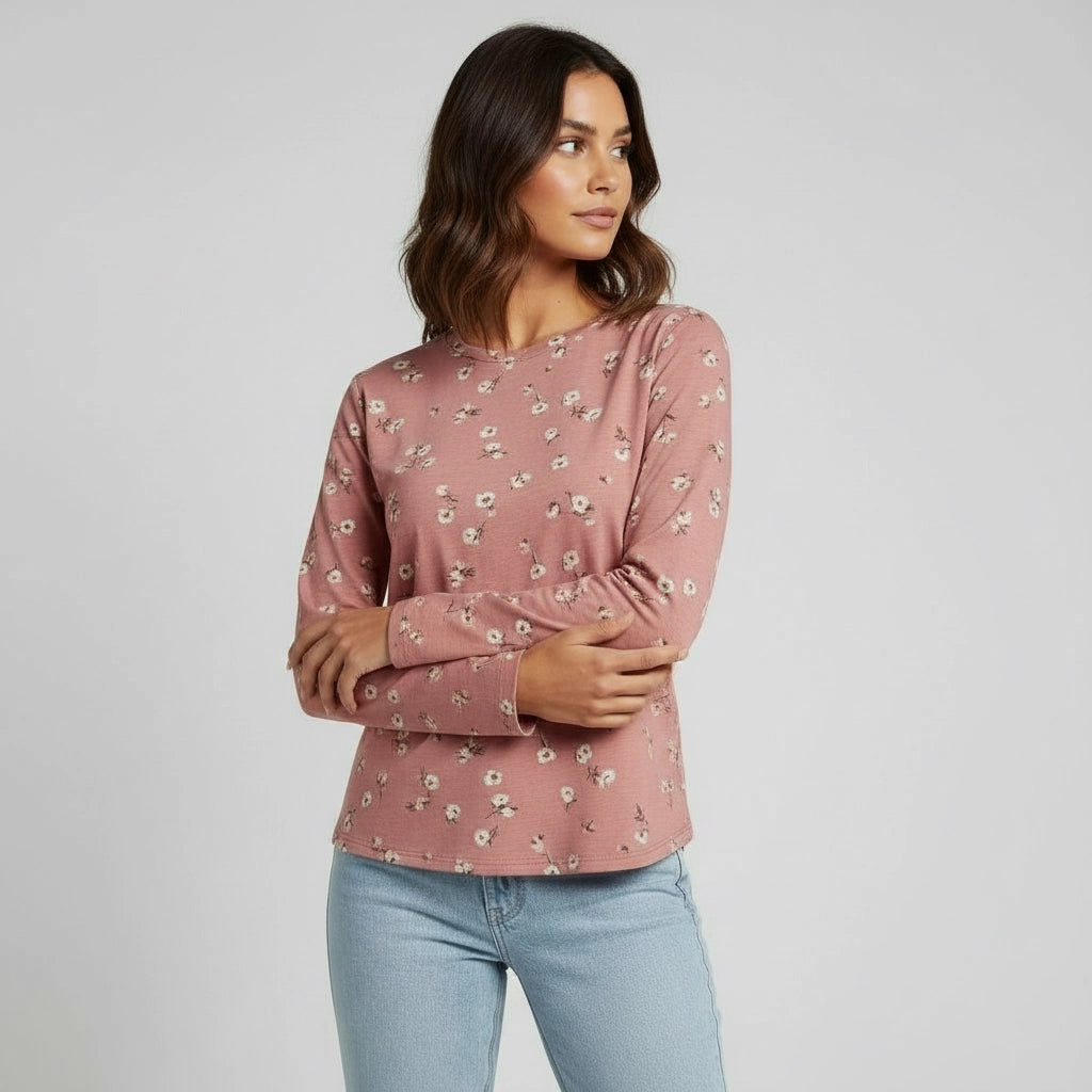 Women's Floral Long-Sleeve Top