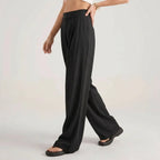 Pleated High Waisted Pants with Wide Leg and Pockets Black 5