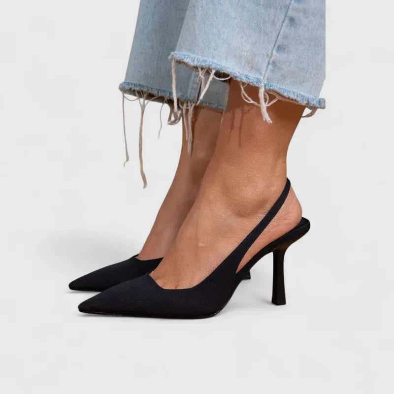 Pointed Closed Toe Heels Stiletto Slingback Black 4