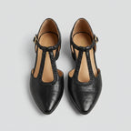 Pointed Toe Mary Jane Flats Black 1