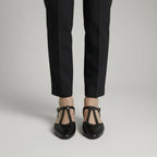 Pointed Toe Mary Jane Flats Black 2