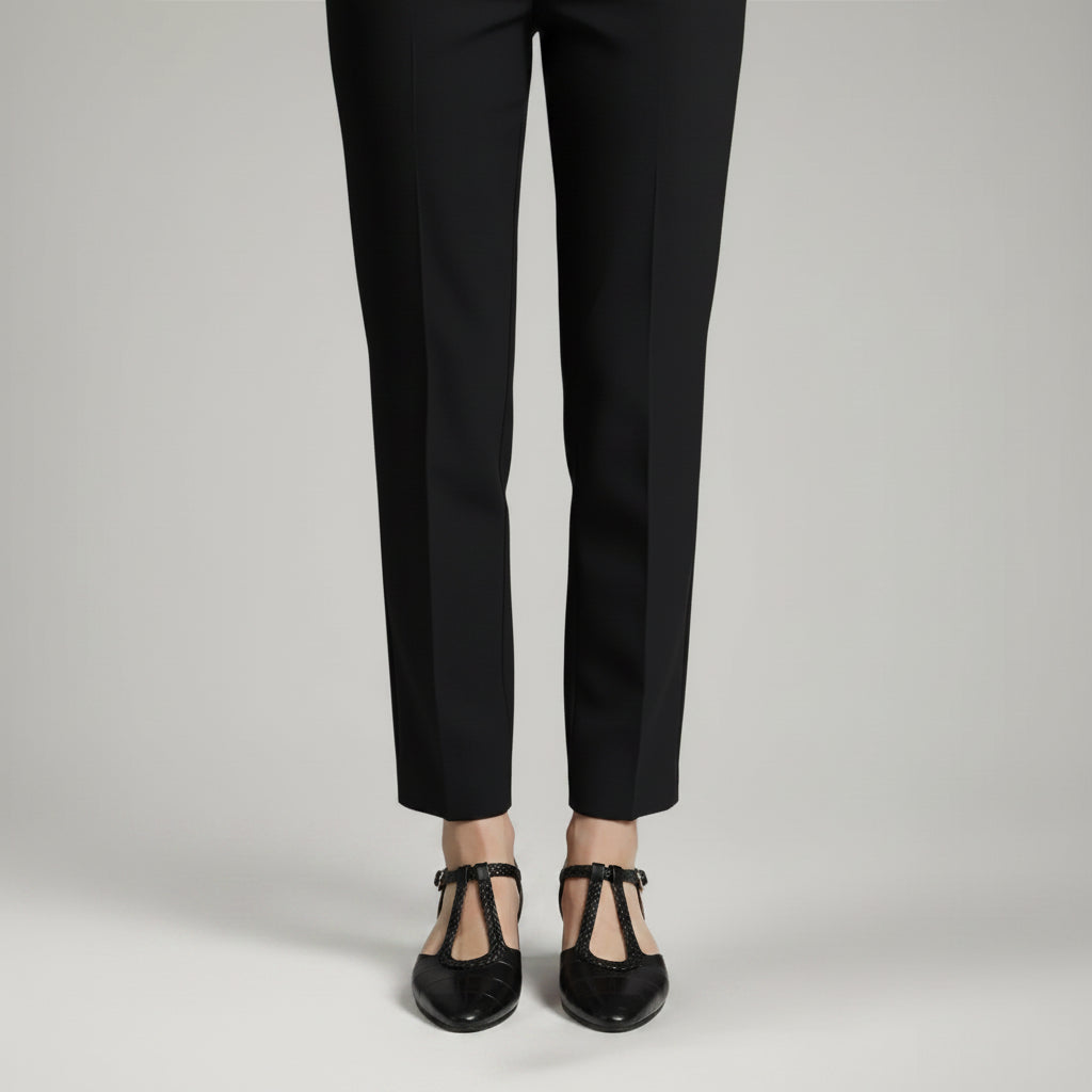 Pointed Toe Mary Jane Flats Black 4