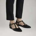 Pointed Toe Mary Jane Flats Black 5