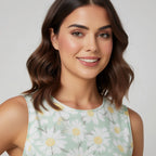 Women's Crew Neckline Sleeveless Midi Dress