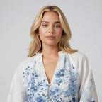 Women’s Floral V-Neck Long Sleeve Mini Dress