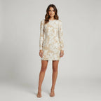 Floral Shift Dress with Long Sleeves