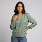 Women's V-Neck Blouse Long Sleeve