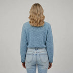 Relaxed Cropped Sherpa Jacket Blue 1