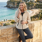 Relaxed Cropped Sherpa Jacket Beige 5