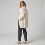 Relaxed Fit Sherpa Jacket with Button Detail White 2