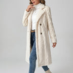 Relaxed Fit Sherpa Jacket with Button Detail White 4