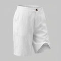 Relaxed Linen Bermuda Shorts with Wide Leg White 4