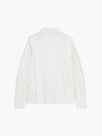Relaxed Long Sleeve Button Down Shirt with Collar White 3