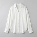 Relaxed Blouse Long Sleeve Button Down White 5