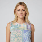 Patchwork A-Line Sleeveless Dress With Round-Neckline