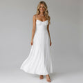 Ruched A-Line Wedding Guest Dress Resort Style White 5