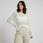 Women's Relaxed Fit Open-Knit Sweater