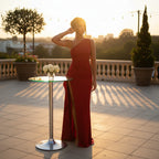 Satin One Shoulder Wedding Guest Dress with Slit Red 15