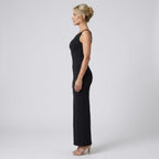 Sequin Slip Maxi Dress with Spaghetti Straps Black 2