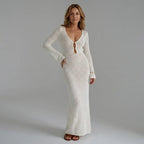Crochet Dress with Cut Out Detail White 4