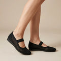 Sheer Mesh Ballet Flats with Mary Jane Strap Black 4