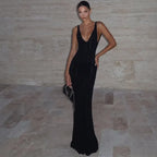 Sleeveless Bodycon Wedding Guest Dress Knit Black 2