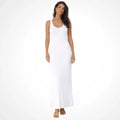Sleeveless Bodycon Wedding Guest Dress Knit White 6
